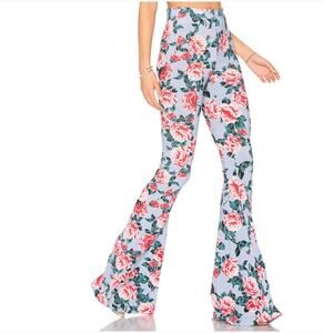 Show me your Mumu Bam bam bells cabbage rose floral print high rise flare pants